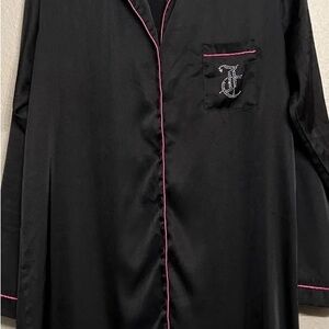 Juicy couture Black Pajama Top with Pink Trim